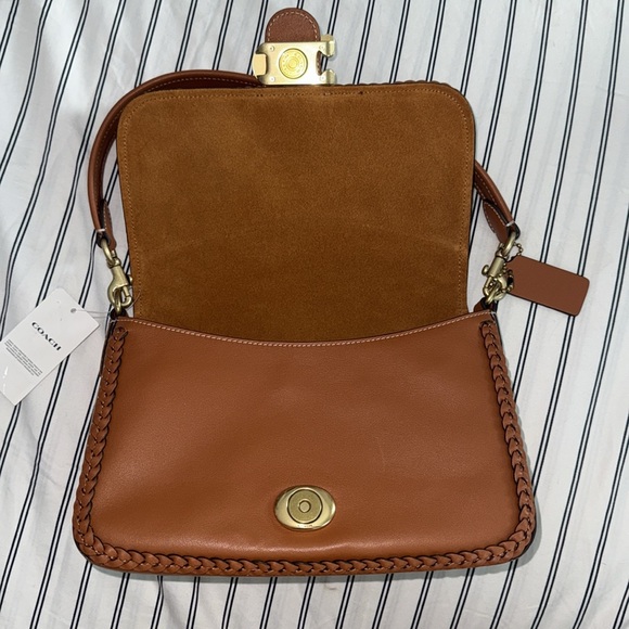Coach Braided Trim Mixed Leather with Suede Flap Soft Tabby Shoulder Bag NWT - Picture 12 of 17